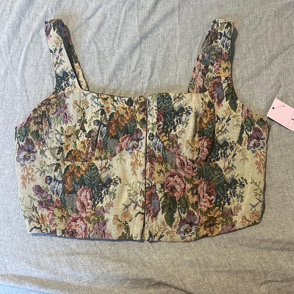 Wild fable tapestry bustier crop top